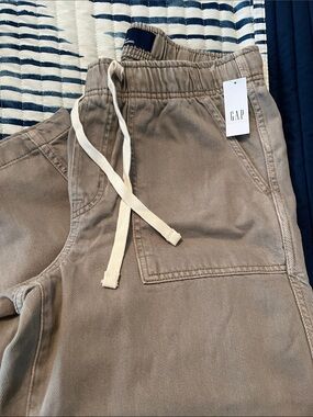 GAP Gray Drawstring Joggers with Front Patch Pockets